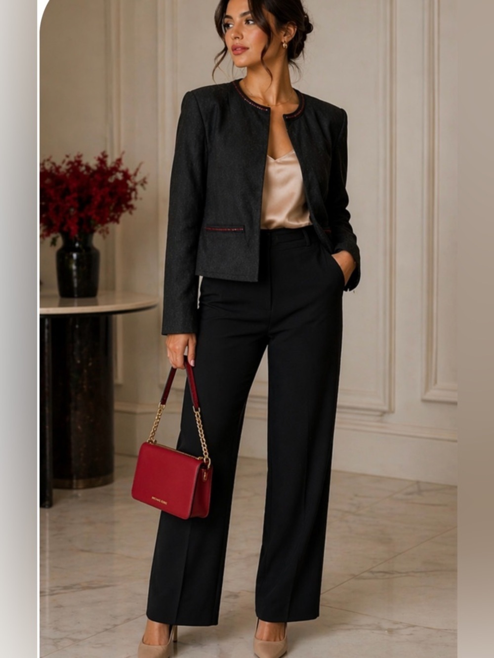 NWT!! Harve’ Benard Evening Black Blazer with Red Accents Size 6 - Picture 9 of 9